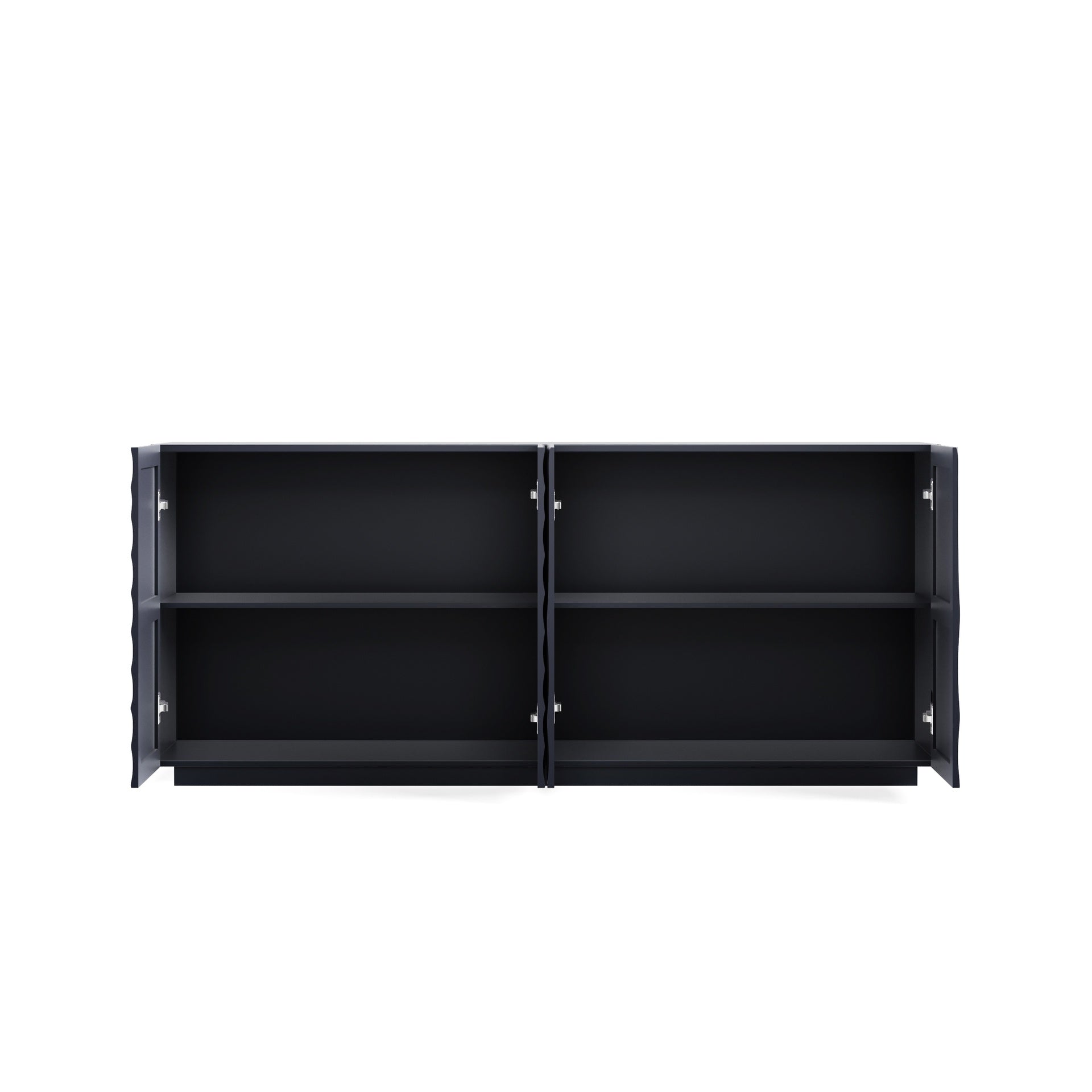 Buffet Cabinet with Storage ,4 Doors Modern Accent Storage Sideboard,Luxurious Floor Cabinet Buffet with Freestanding Anti Dumping for Kitchen, Living Room, 59" Wide Rectangular Sideboard (Navy Blue)