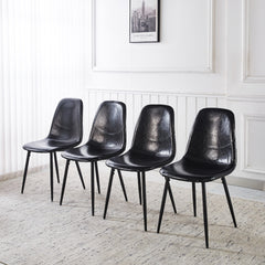 PVC Dining CHAIR 4PCS BLACK