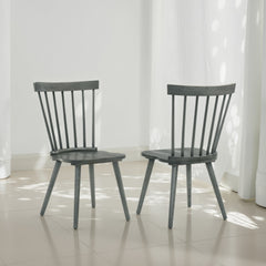[Set of 2] Rustic Farmhouse Dining Chairs, Solid Wood Side Chairs for Kitchen & Dining Room, Easy Assembly