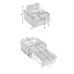 Beige comfortable chair for Small apartment Bedroom space Balcony Small sofa bed Lazy Small sofa Sofa with a pillow