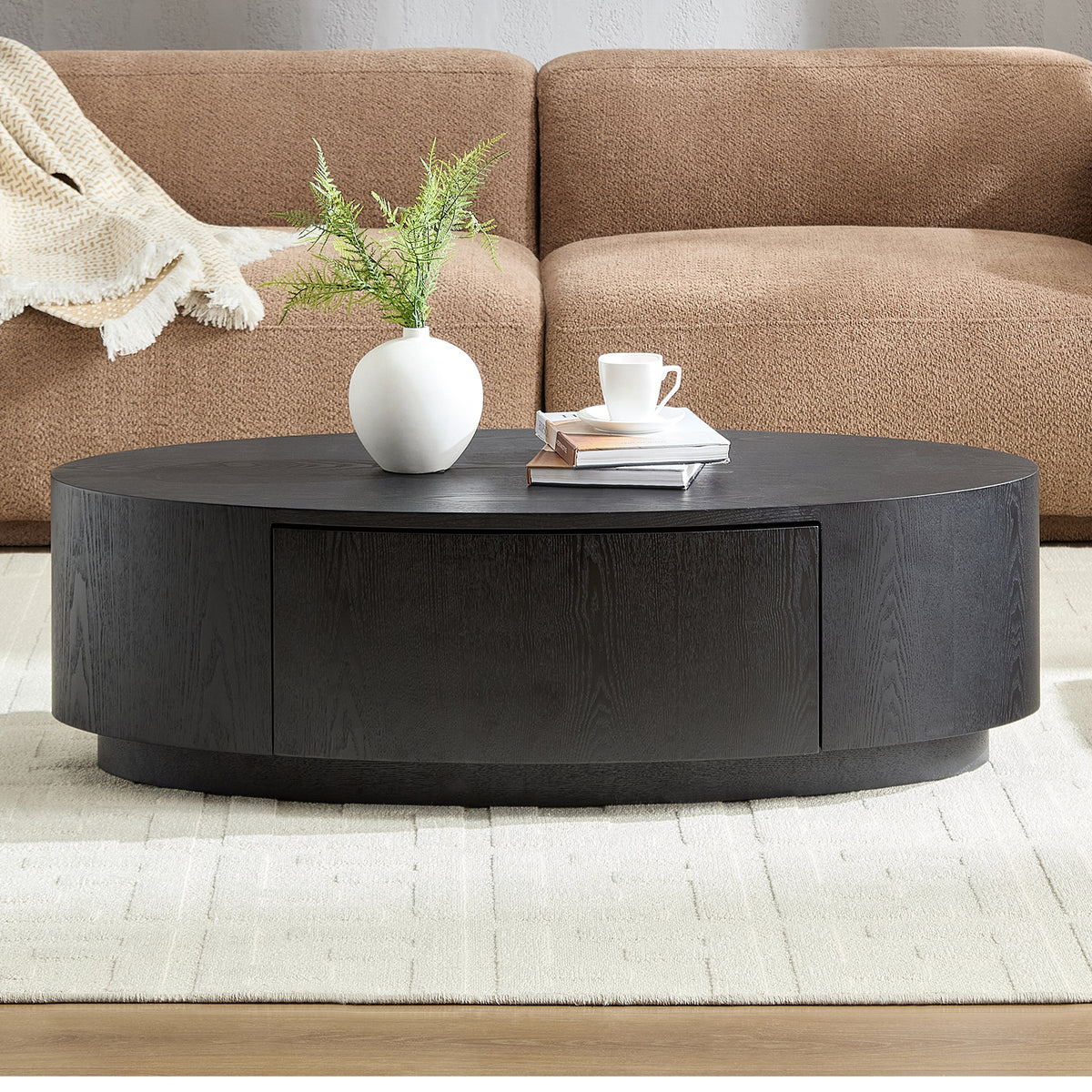 Modern Luxury Oval Coffee Table, Elegant Living Room Accent Piece