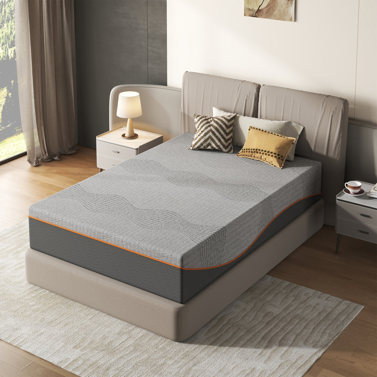 Twin Size Mattress,12 Inch Memory Foam Mattress, Fiberglass Free, Medium Feel, Breathable Cooling Layers, Certified Safe Materials