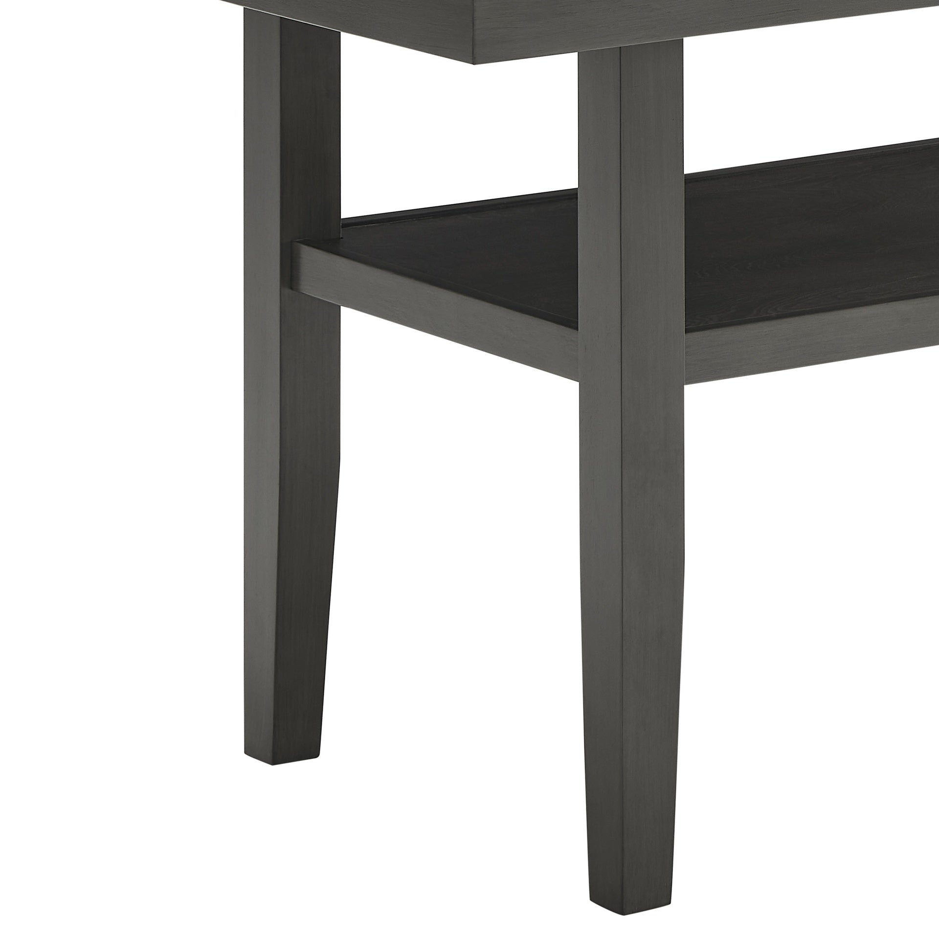 Selena 60" Gray Faux Marble Top Rectangular Dining Table with Storage Shelf in Gray Wood Finish