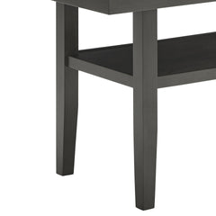Selena 60" Gray Faux Marble Top Rectangular Dining Table with Storage Shelf in Gray Wood Finish