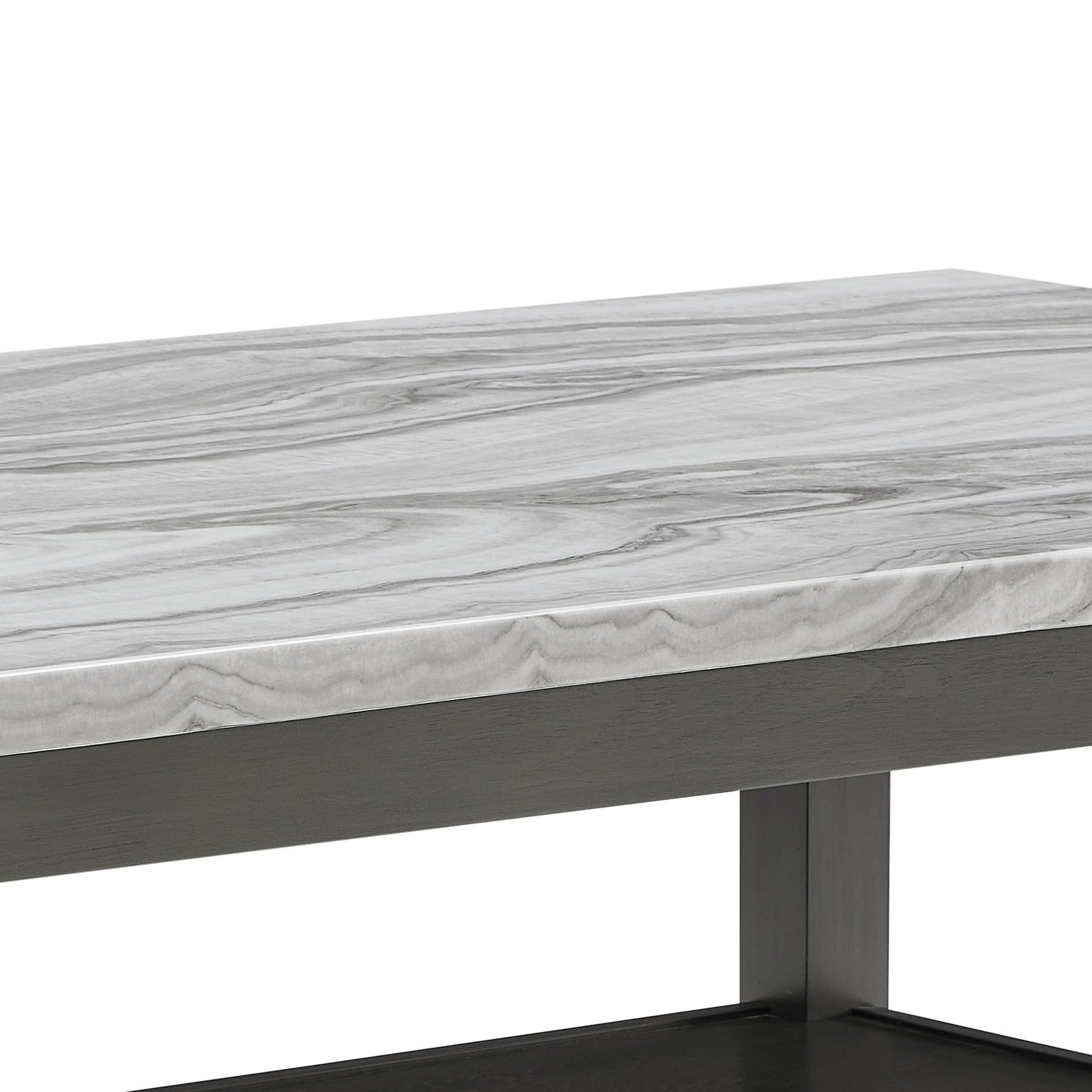 Selena 5-Piece 60" Gray Faux Marble Dining Set – Rectangular Table with 4 Chairs, Seats Up to 6 – Modern Gray Finish