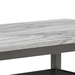 Selena 5-Piece 60" Gray Faux Marble Dining Set – Rectangular Table with 4 Chairs, Seats Up to 6 – Modern Gray Finish