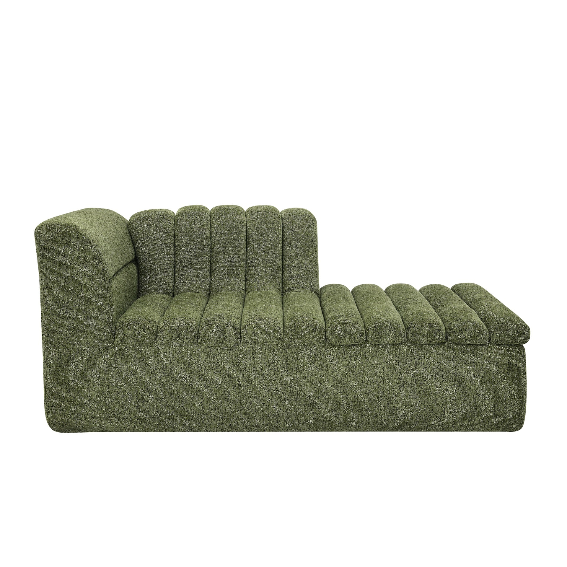 106" L-Shaped Modular Sectional Sofa with Chaise for Living Room, Chenille Upholstered Boneless Couches with Wave-Shaped Armrest, No Pillows Included