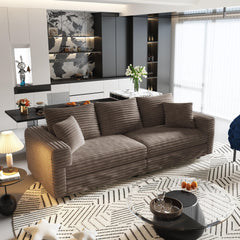 82.7 " Plush Corduroy 3-Seat Sofa,Modern Comfy Upholstered Sofa Cloud Couch,Deep Seat Couches with Soft Pillows,Convertible Deep Seat Sofa Lounge Chair for,Camel(ETA:8.28)