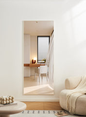 70" x 31" Full Length mirror white  Aluminum Alloy Frame, leaning or Wall Mounted, High Definition, Shatter-Proof, Ideal for Bedroom, Living Room, Corridor - Modern Home Decor