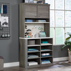 Hutch with Craft Storage, Brown finish