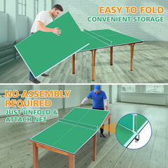 7*4ft Green Mid-Size Ping Pong Conversion Top Foldable & Portable Table Tennis Table Top for Indoor Games