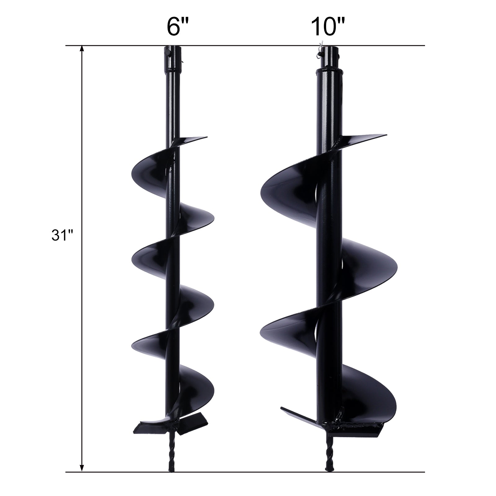Auger Drill Bit for Planting Hole, Bulb Bedding Digging Post Hole Planting Tool for 3/4" Shaft Auger,Hole Digger Replacement Auger Bits Earth Auger Digging Bit 6IN+10IN