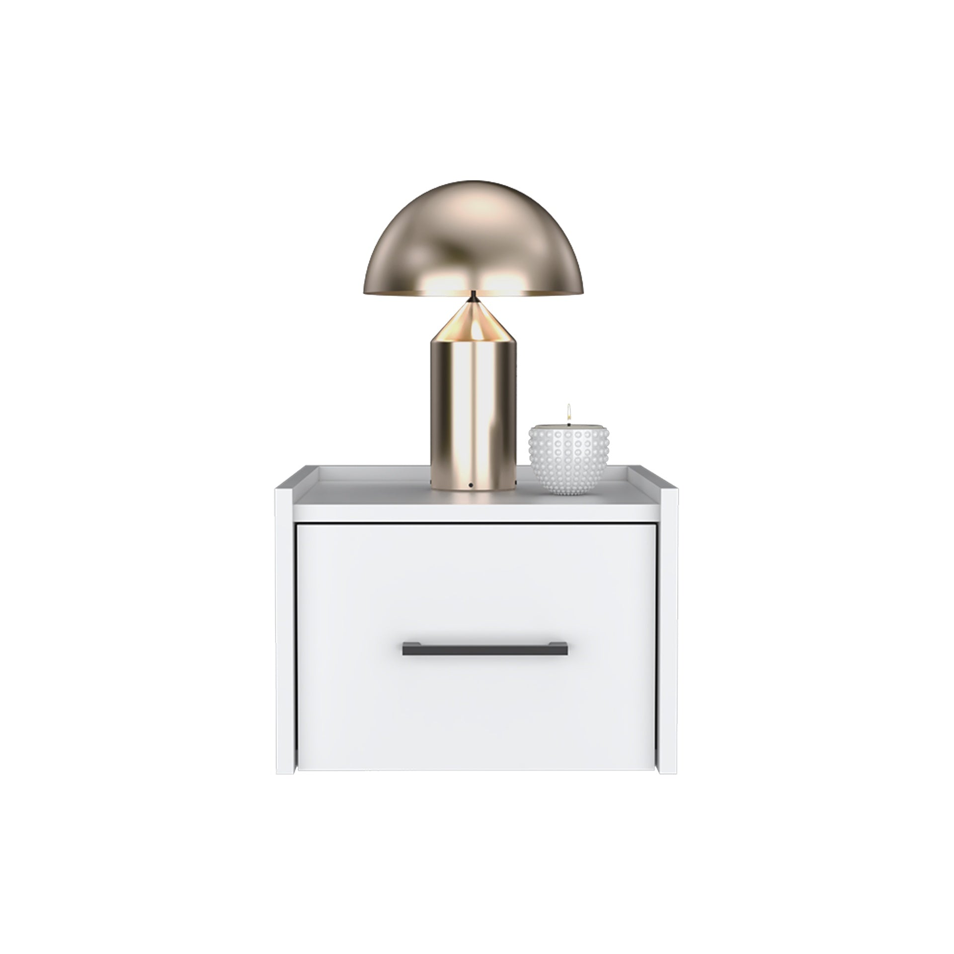 Floating Nightstand, Space-Saving Design with Handy Drawer and Surface, White