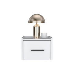 Floating Nightstand, Space-Saving Design with Handy Drawer and Surface, White