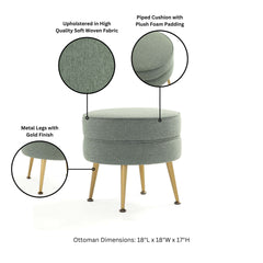 Accent Ottoman in Sage Green