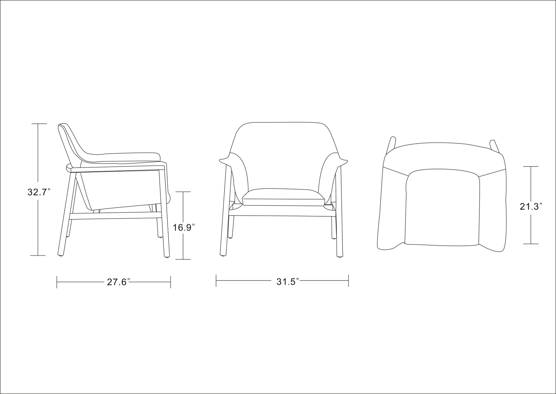 Accent Armchair in Gray