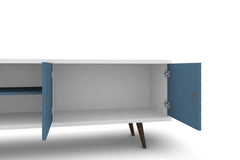 TV Stand in Blue Slate and White