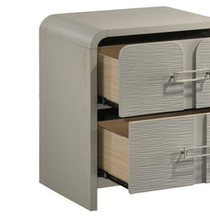 Aria Contemporary Queen 4PC Bedroom Set Modern Storage Bed with Ball Bearing Glide Drawers in Beige