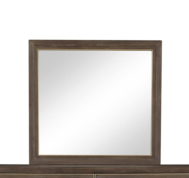 Mirror, No Assembly Required, Sandblasted Walnut Finish