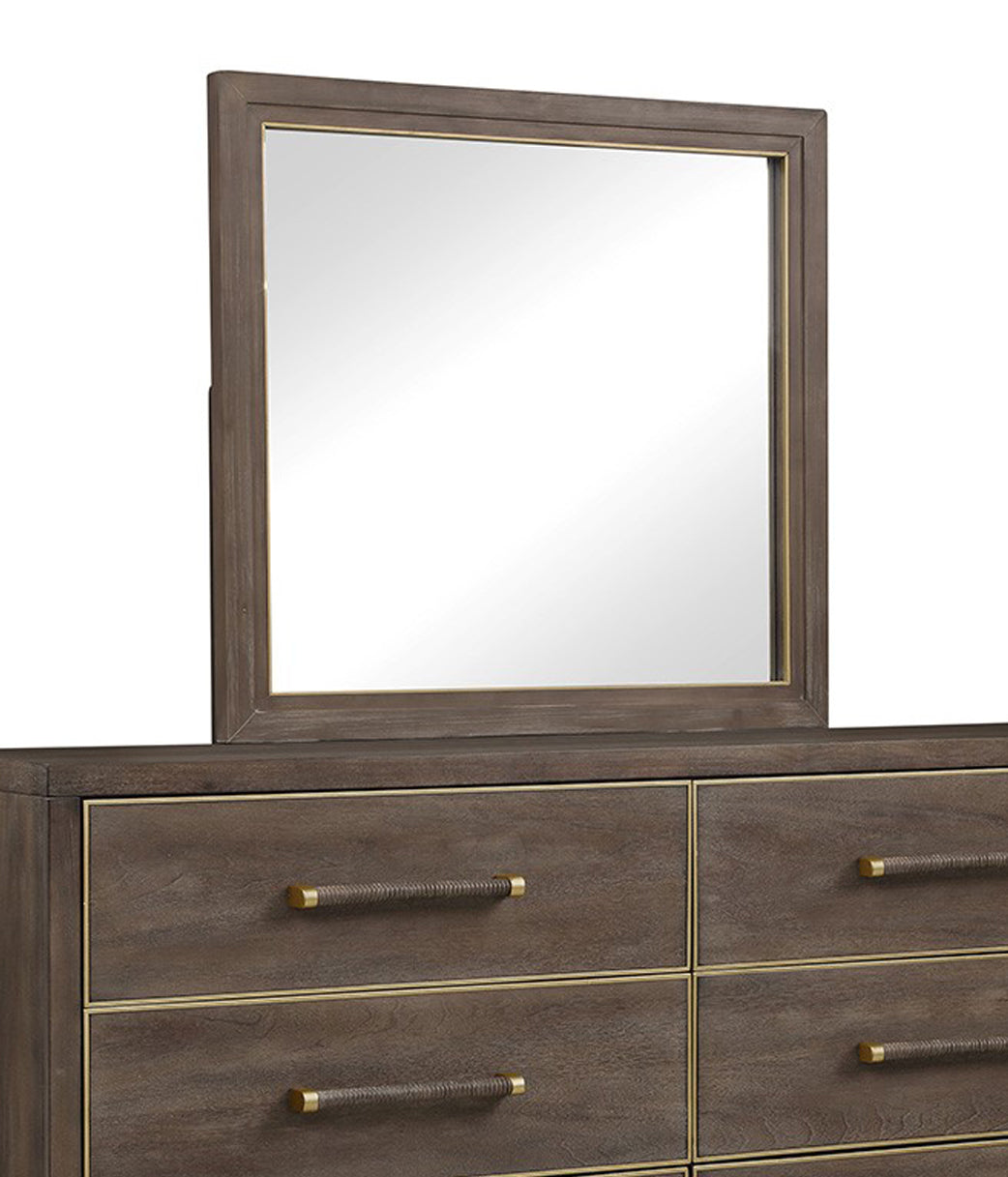 Mirror, No Assembly Required, Sandblasted Walnut Finish