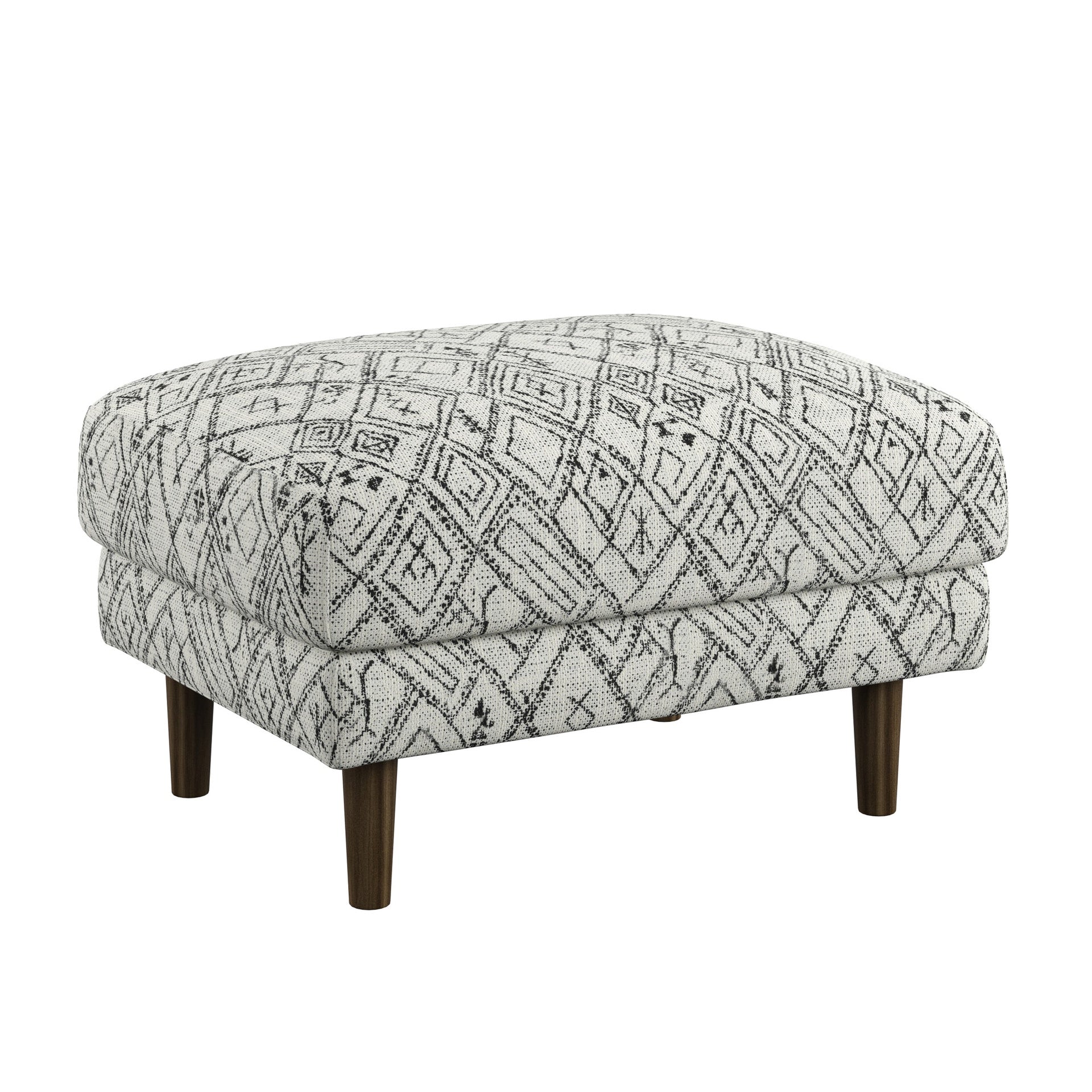 Black Abstract Ottoman
