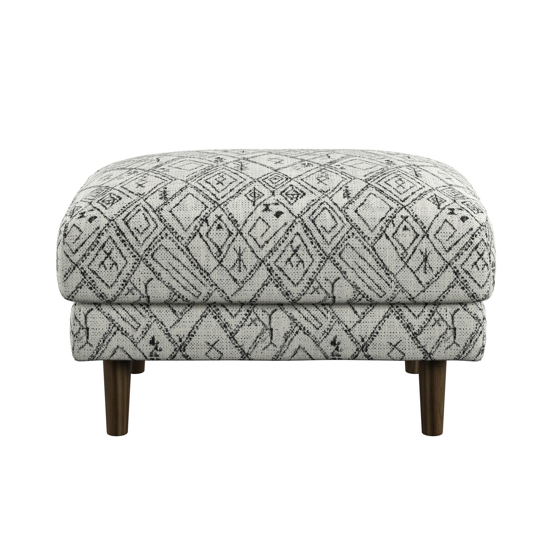 Black Abstract Ottoman