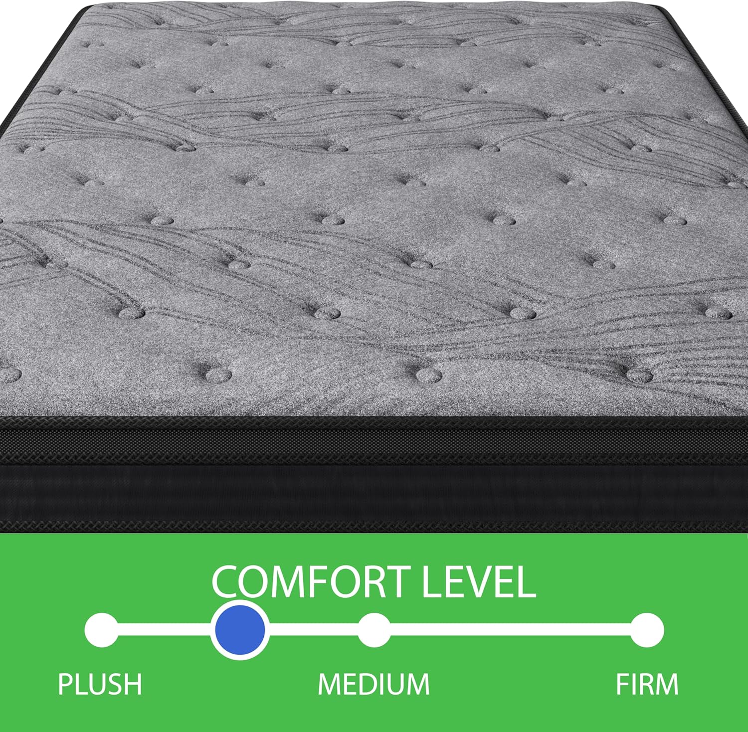 12 Inch Soft-Medium Firm Mattress with Pocket Coils, 560 Individually Wrapped Coils for Targeted Body Support, Minimized Motion Transfer, Mattress in a Box