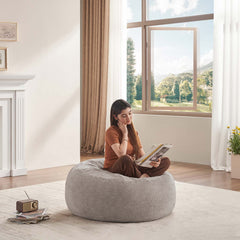 4FT bean bag chair, memory foam filling, adult and teen bean bag chair, soft sofa with removable flannel cover, round sofa for living room, bedroom, college dorm.