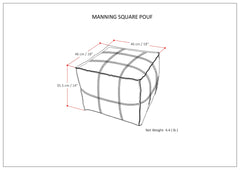 Manning - Square Pouf - Teal