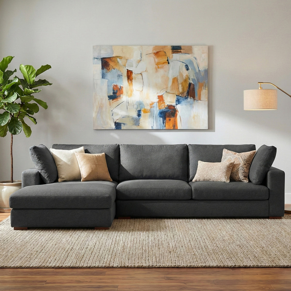 Charlie Deep Seater Left Sectional Sofa