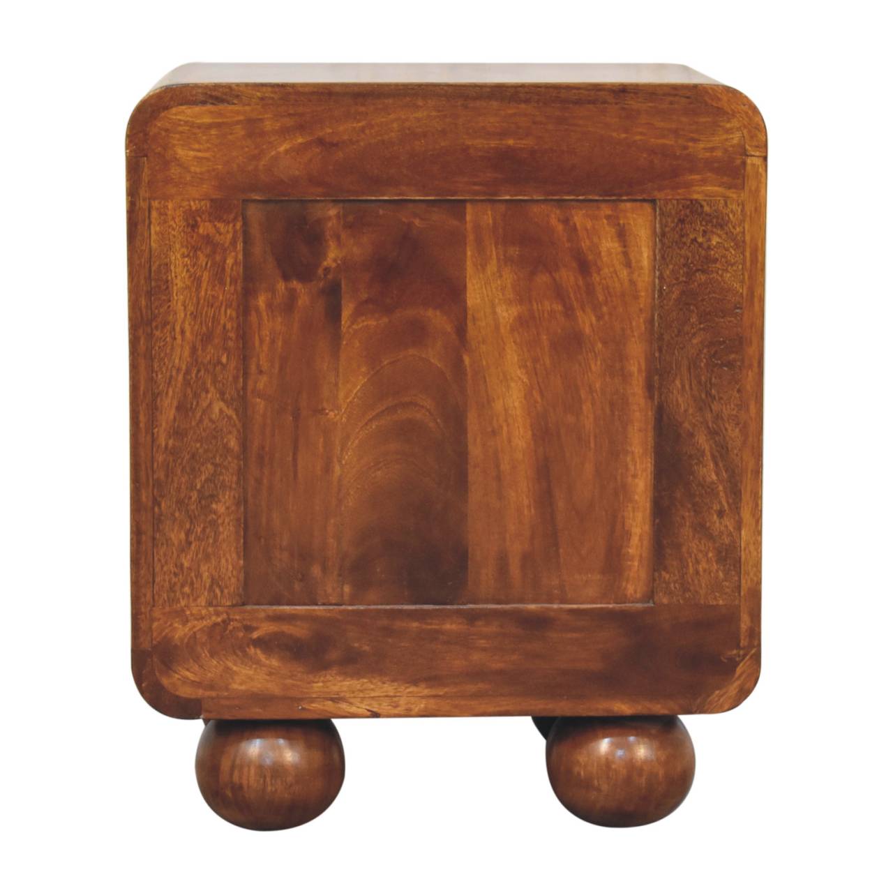 Solid Wood Chestnut Open Woven Bedside, 1-Drawer