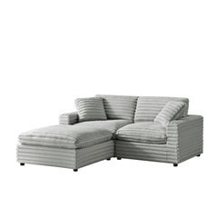 Jenny 3-Piece Chofa in Plush Polyester Cord-Like Fabric
