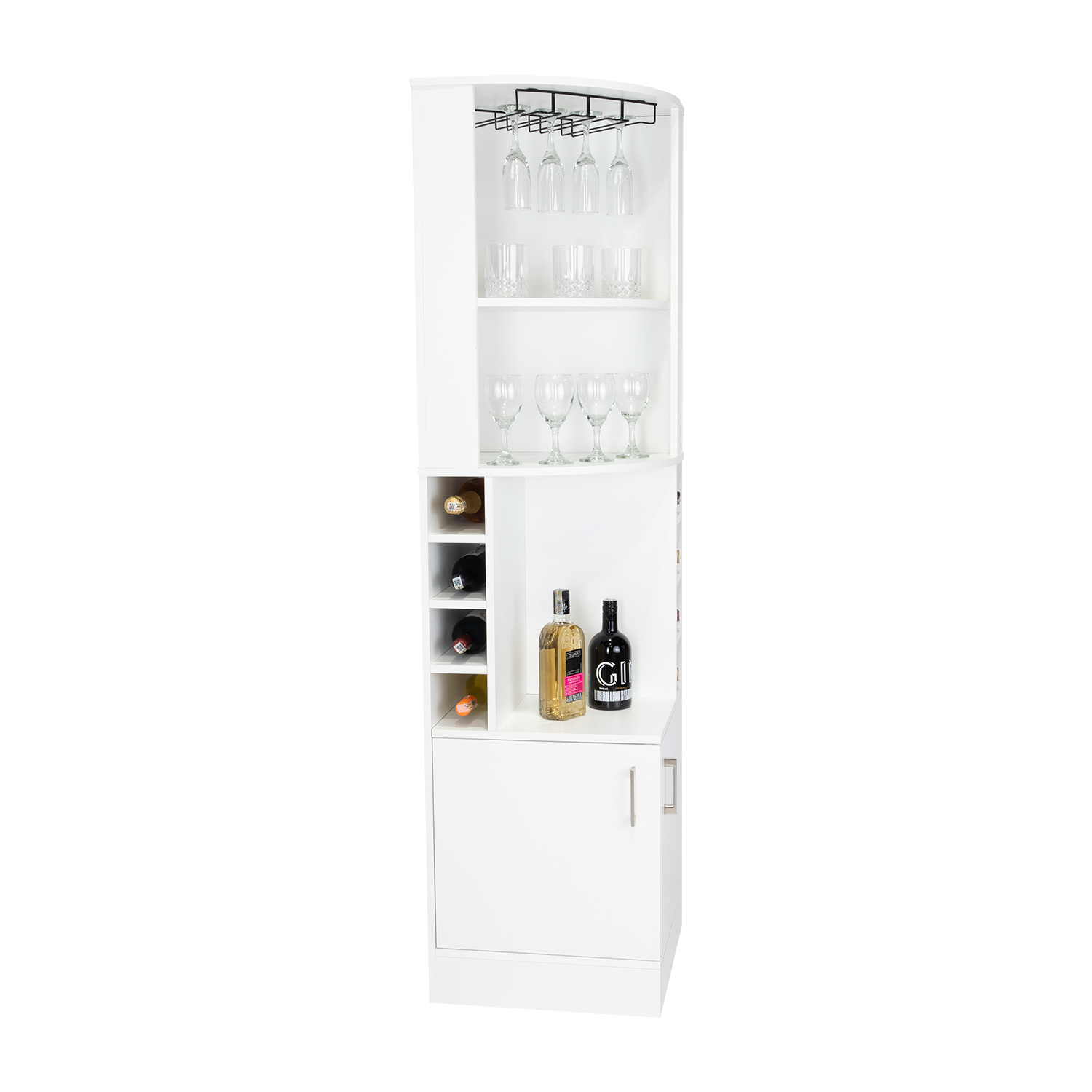 Syrah Corner Bar Cabinet - White