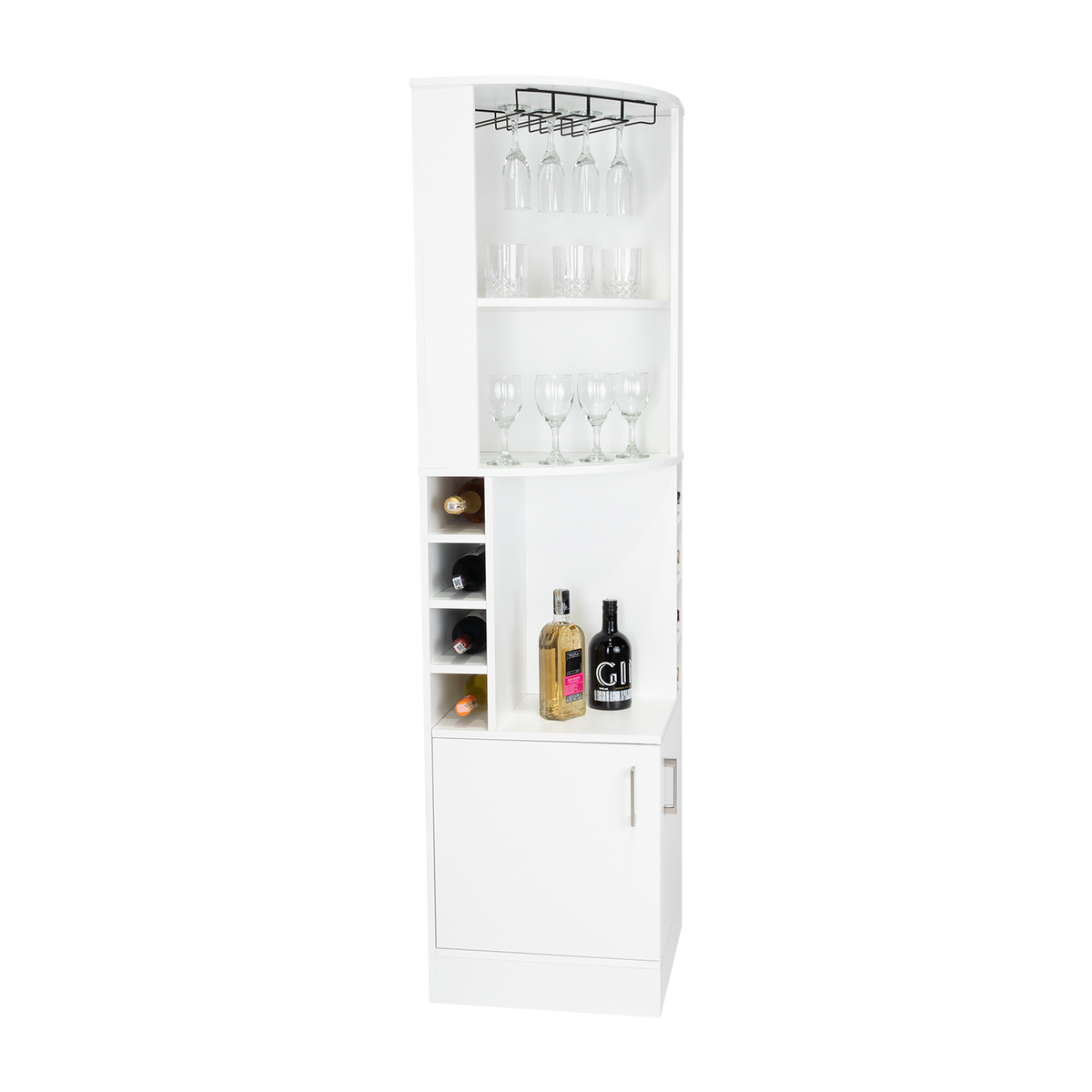 Syrah Corner Bar Cabinet - White