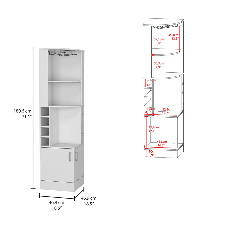 Syrah Corner Bar Cabinet - White