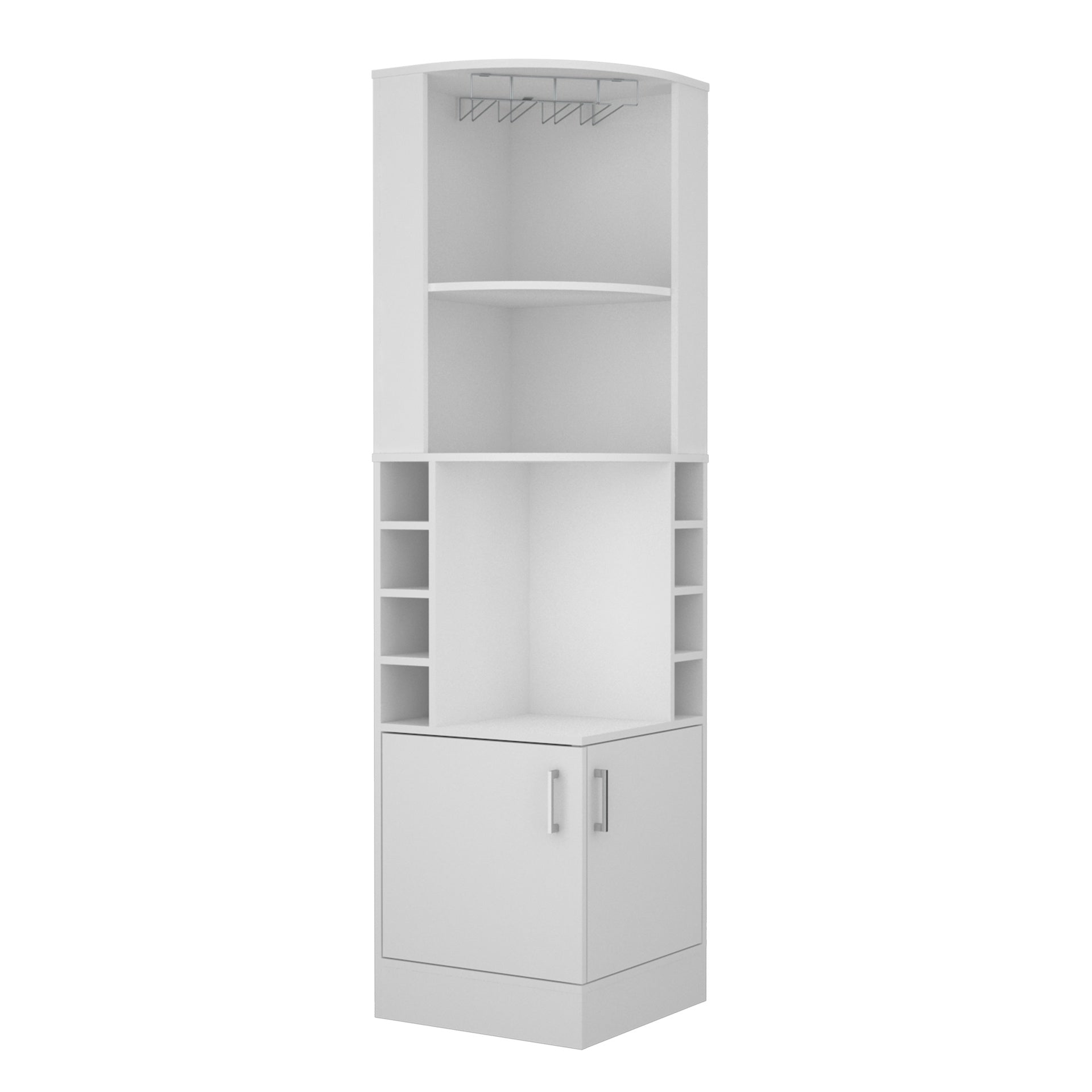 Syrah Corner Bar Cabinet - White