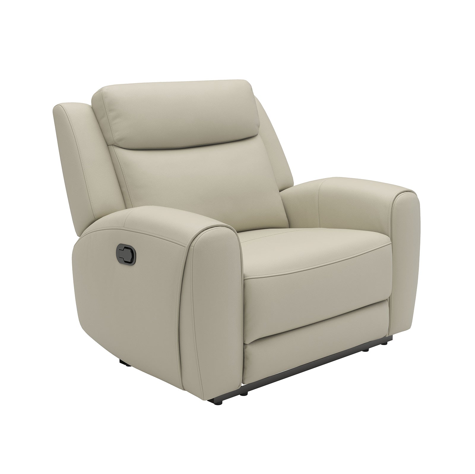 Beige Finish Transitional Style Manual Recliner High Density Foam Contour Arms Wide Seat Primary Living Room