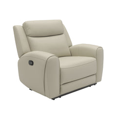 Beige Finish Transitional Style Manual Recliner High Density Foam Contour Arms Wide Seat Primary Living Room