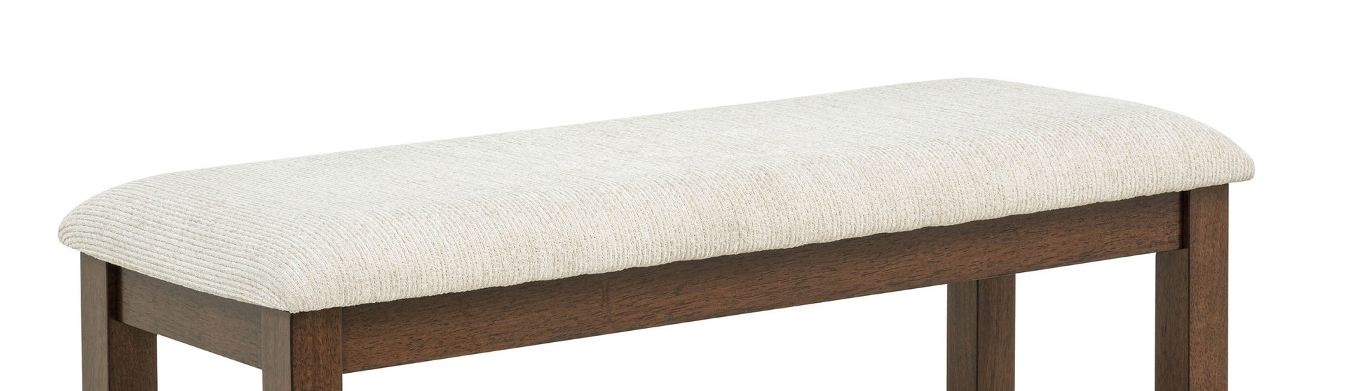 1pc Rich Wood Finish Beige Fabric Upholstered Bench Wooden Dining Room Furniture