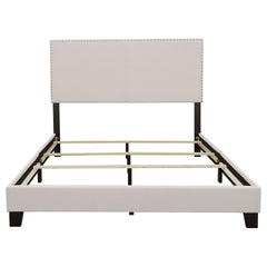 Ivory Queen Bed with Nailhead Trim