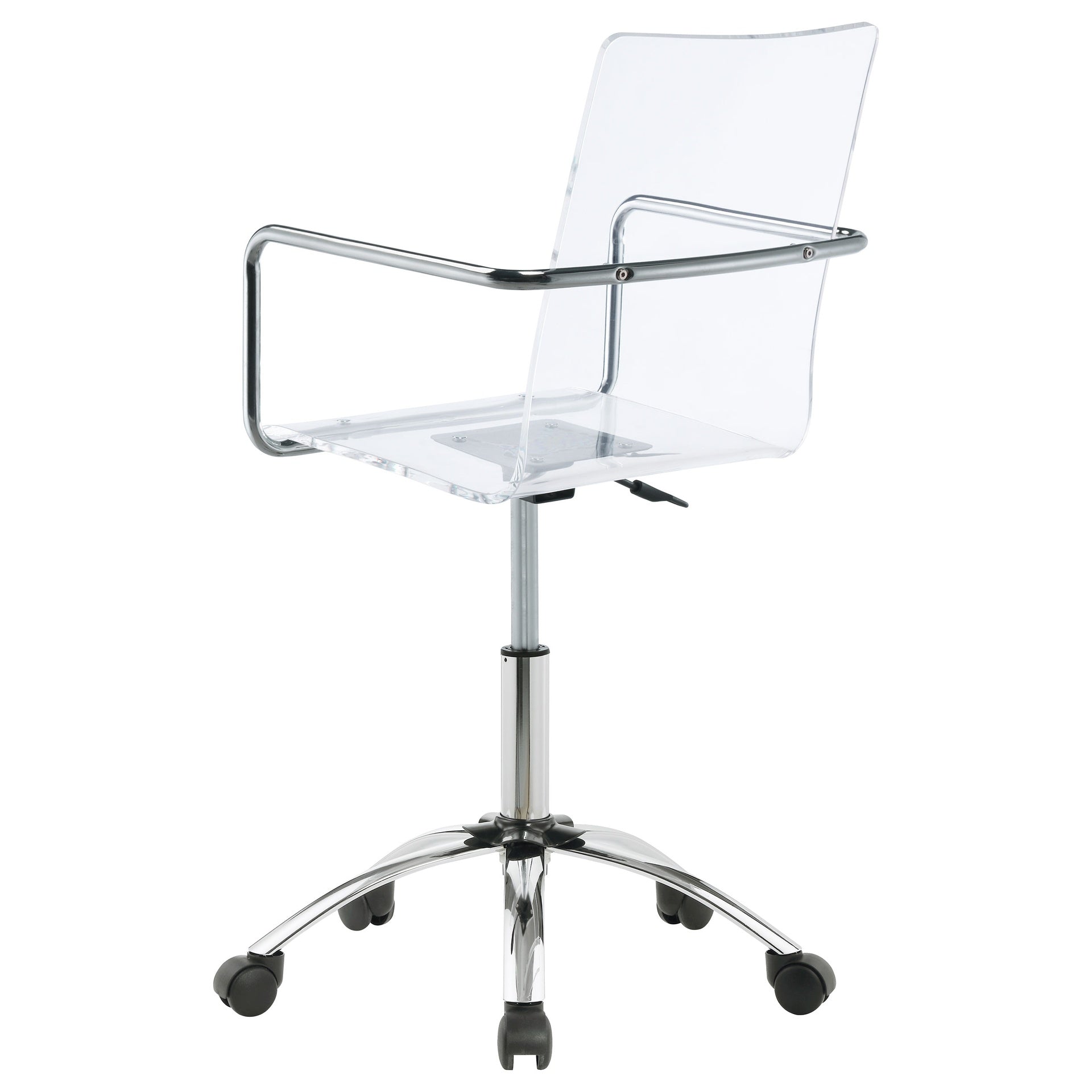 Clear and Chrome Acrylic Office Chair with Casters