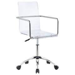 Clear and Chrome Acrylic Office Chair with Casters