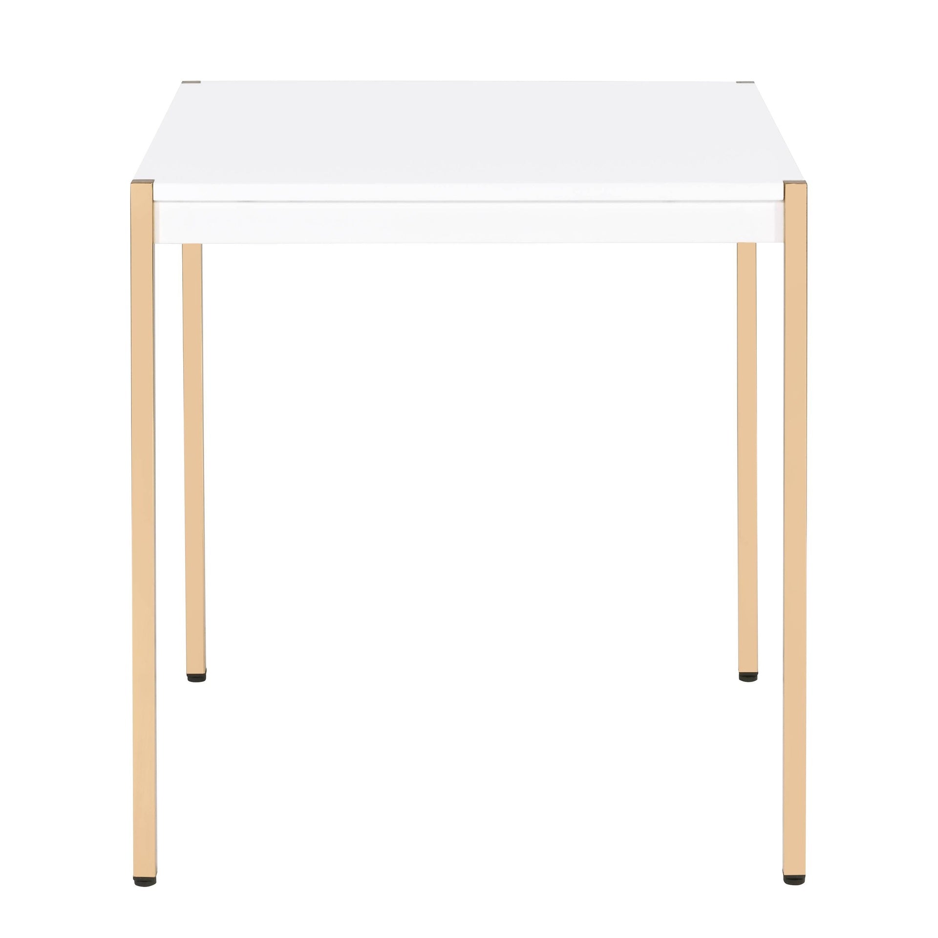 White and Gold Square End Table
