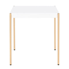 White and Gold Square End Table