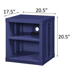 Blue Nightstand with Open Shelf