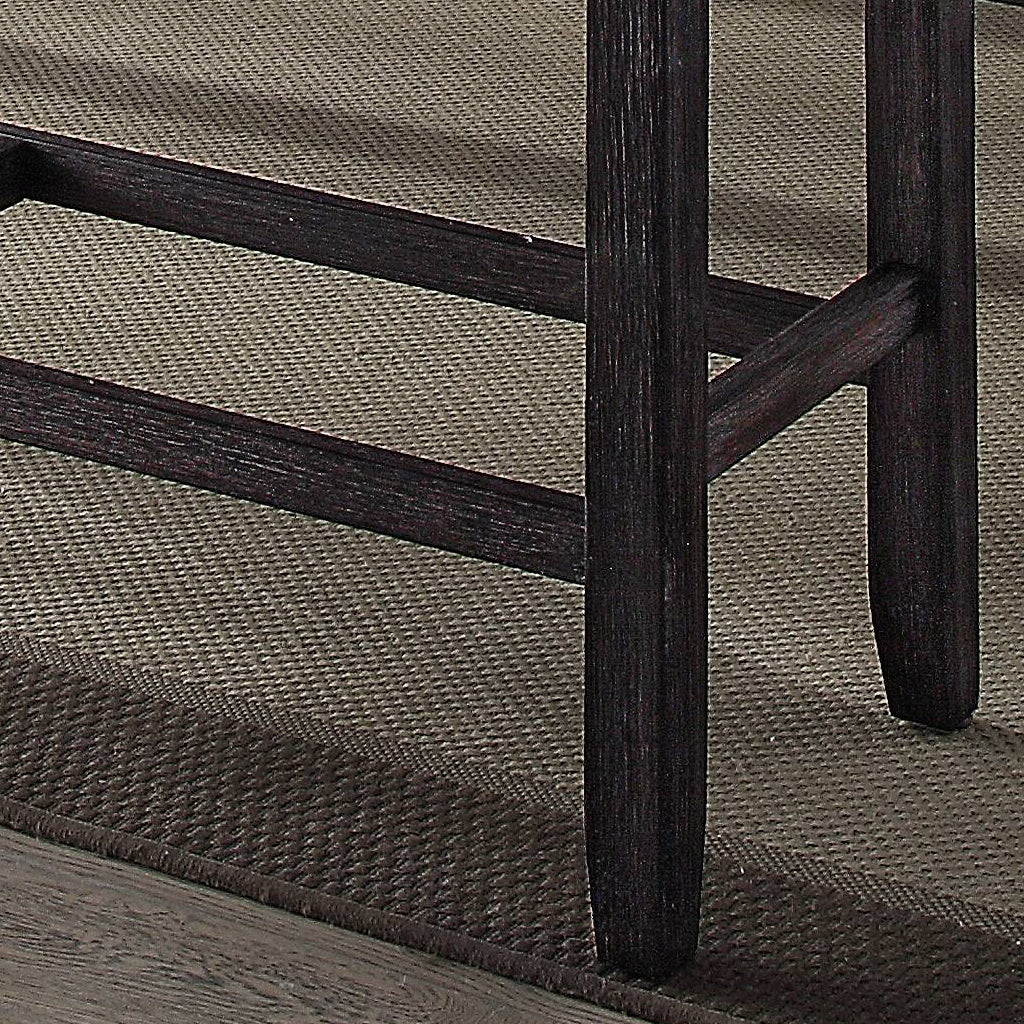 Grey and Weathered Espresso Counter Height Bench