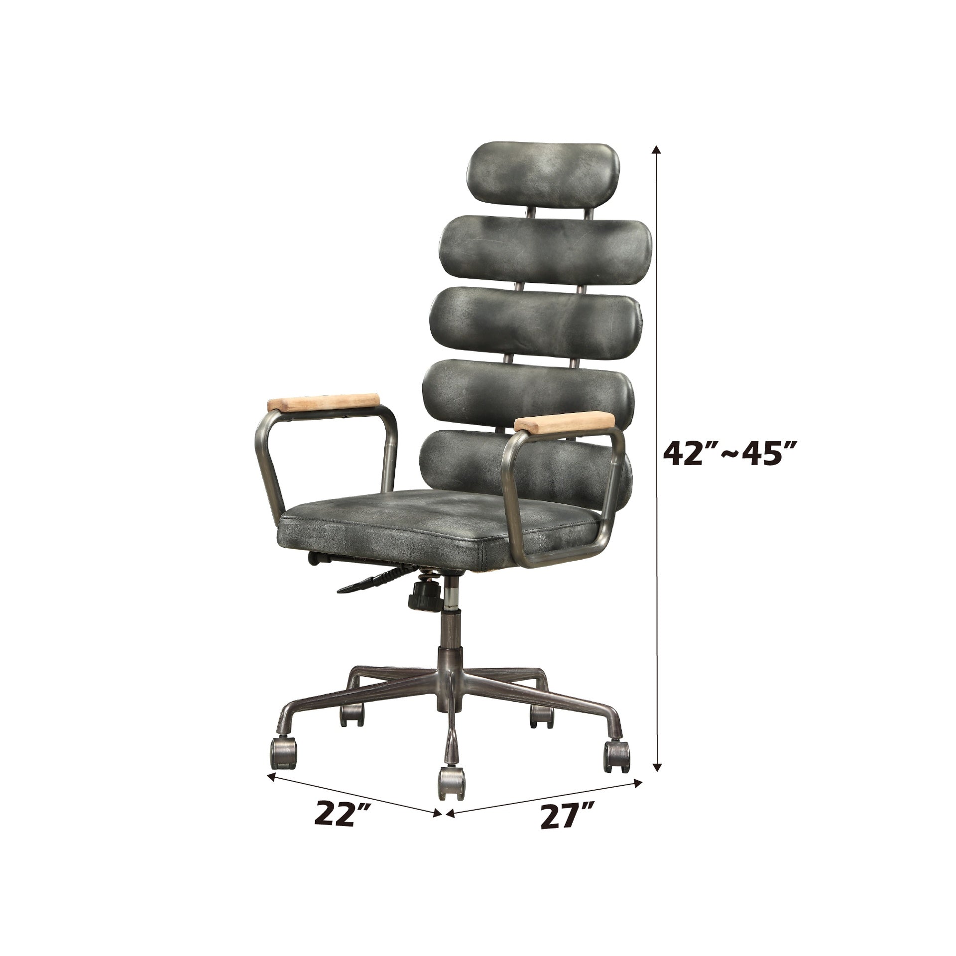 Calan Vintage Black Top Grain Leather Office Chair