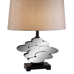 25.5" Tall Polyresin Table Lamp with Bronze finish and Glass Accents