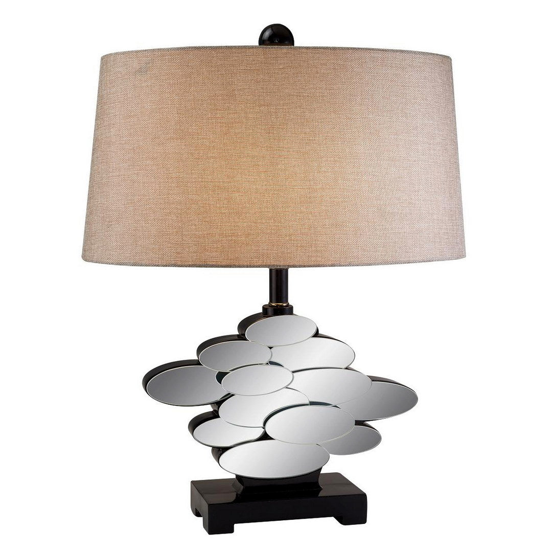 25.5" Tall Polyresin Table Lamp with Bronze finish and Glass Accents