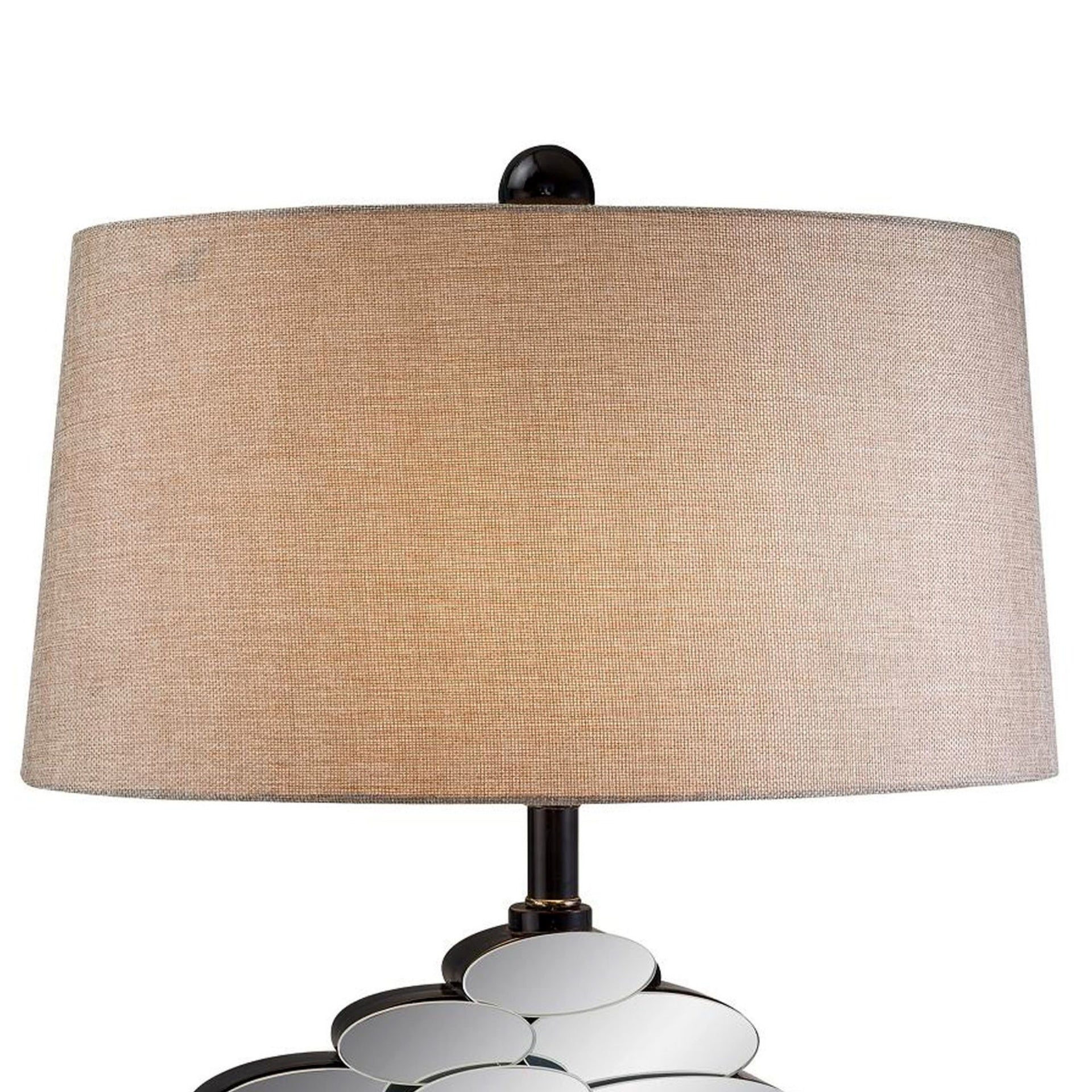 25.5" Tall Polyresin Table Lamp with Bronze finish and Glass Accents